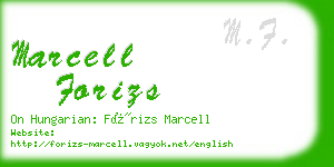 marcell forizs business card